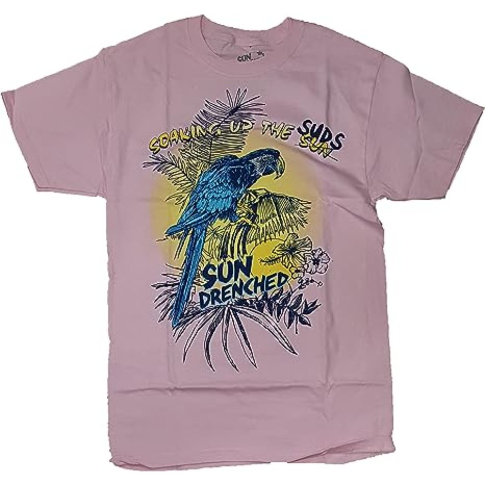 Fashion Sun Drenched Soaking Up The Suds Light Pink Graphic T-Shirt - Small
